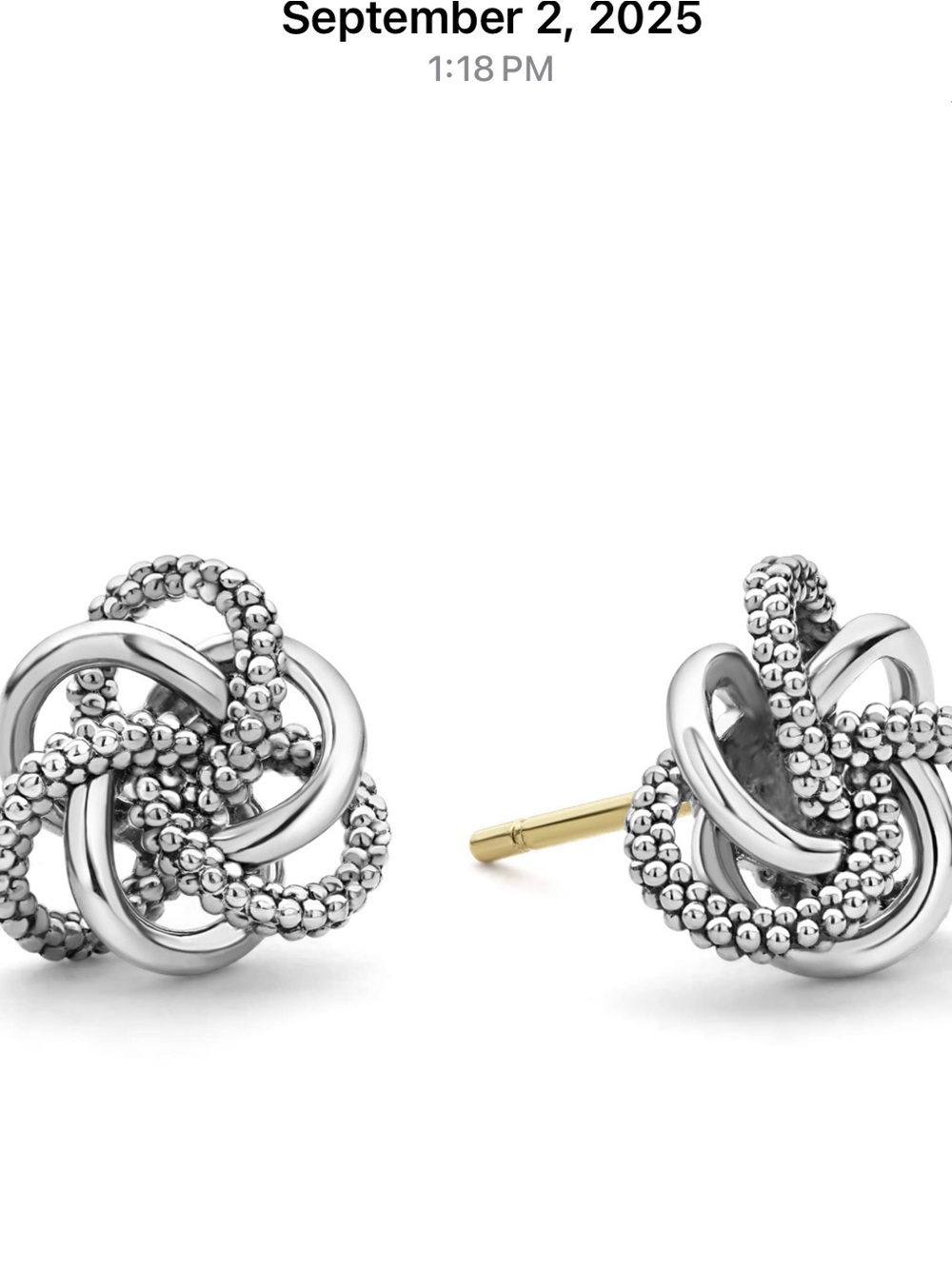 Lagos Small Silver Love Knot Stud Earrings